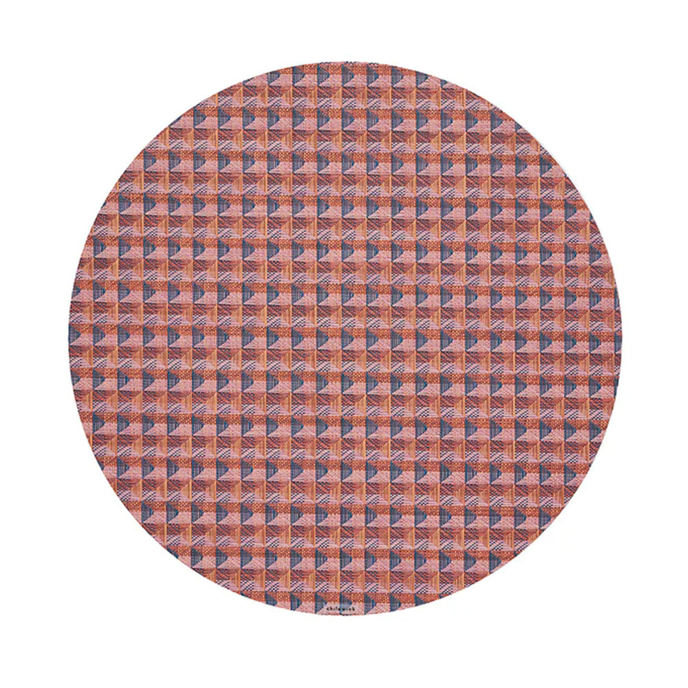 Crane Round Placemat in Raspberry