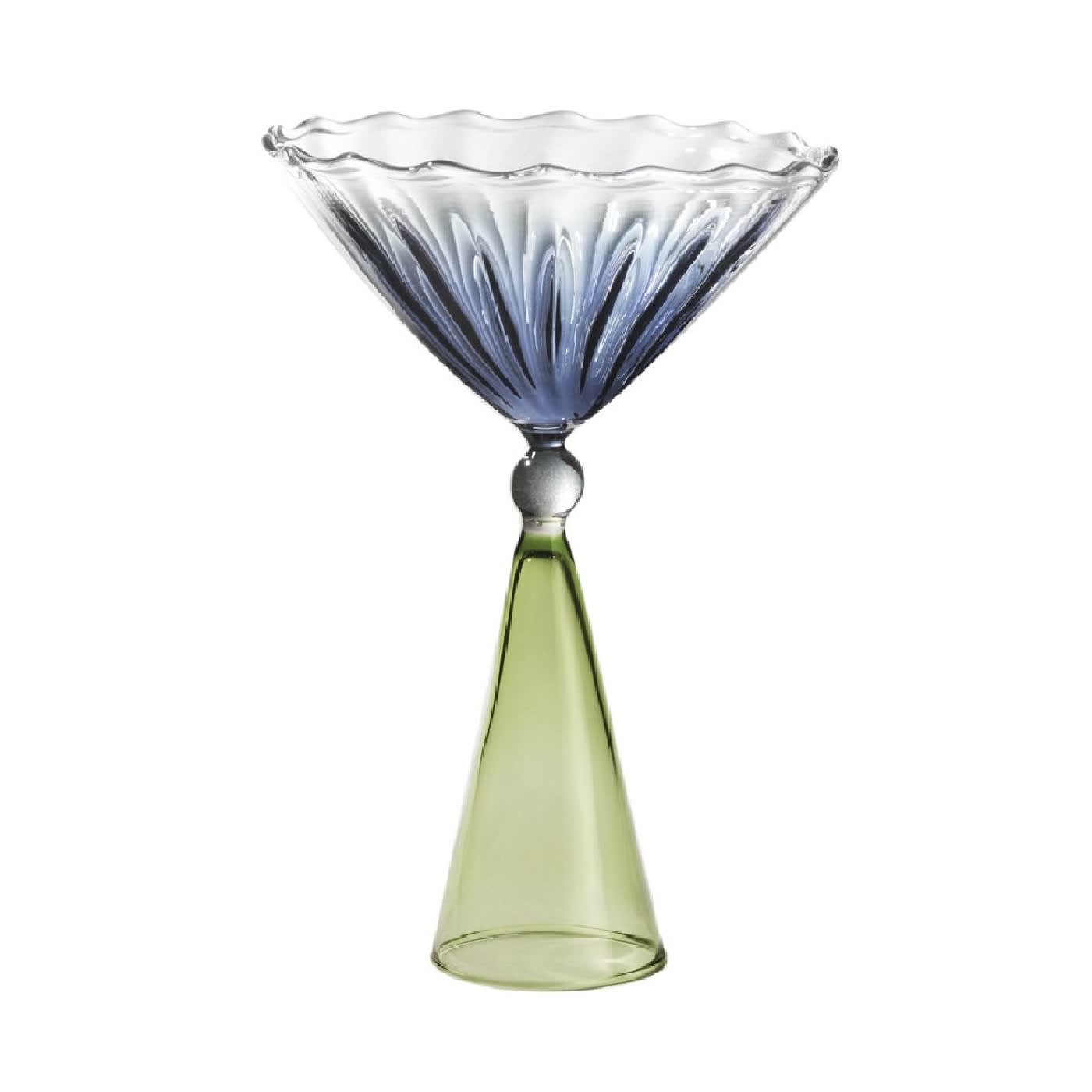 Calypso Blue and Green Martini Glasses (Set of 2)