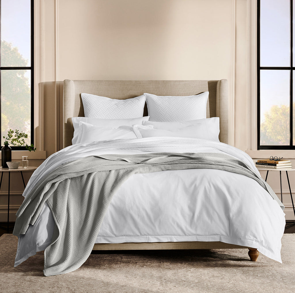 Waffle Bed Blanket in Pewter