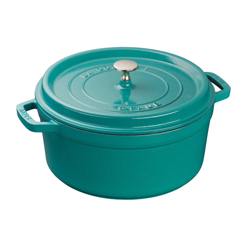 Cast Iron 5.5-qt Round Cocotte in Turquoise