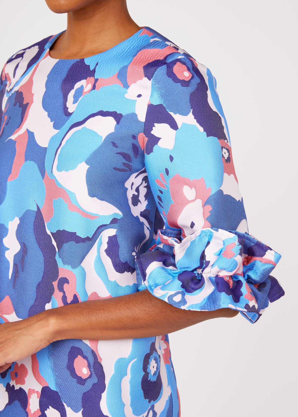 Bronwyn Dress Blue Retro Jacquard