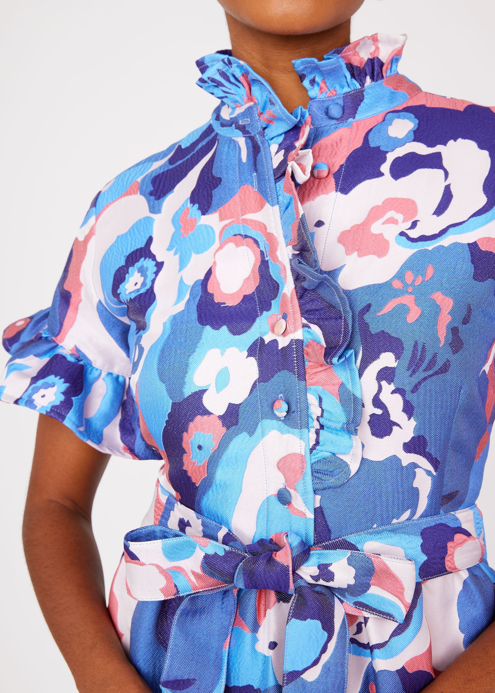 Sadie Maxi Dress Blue Retro Jacquard