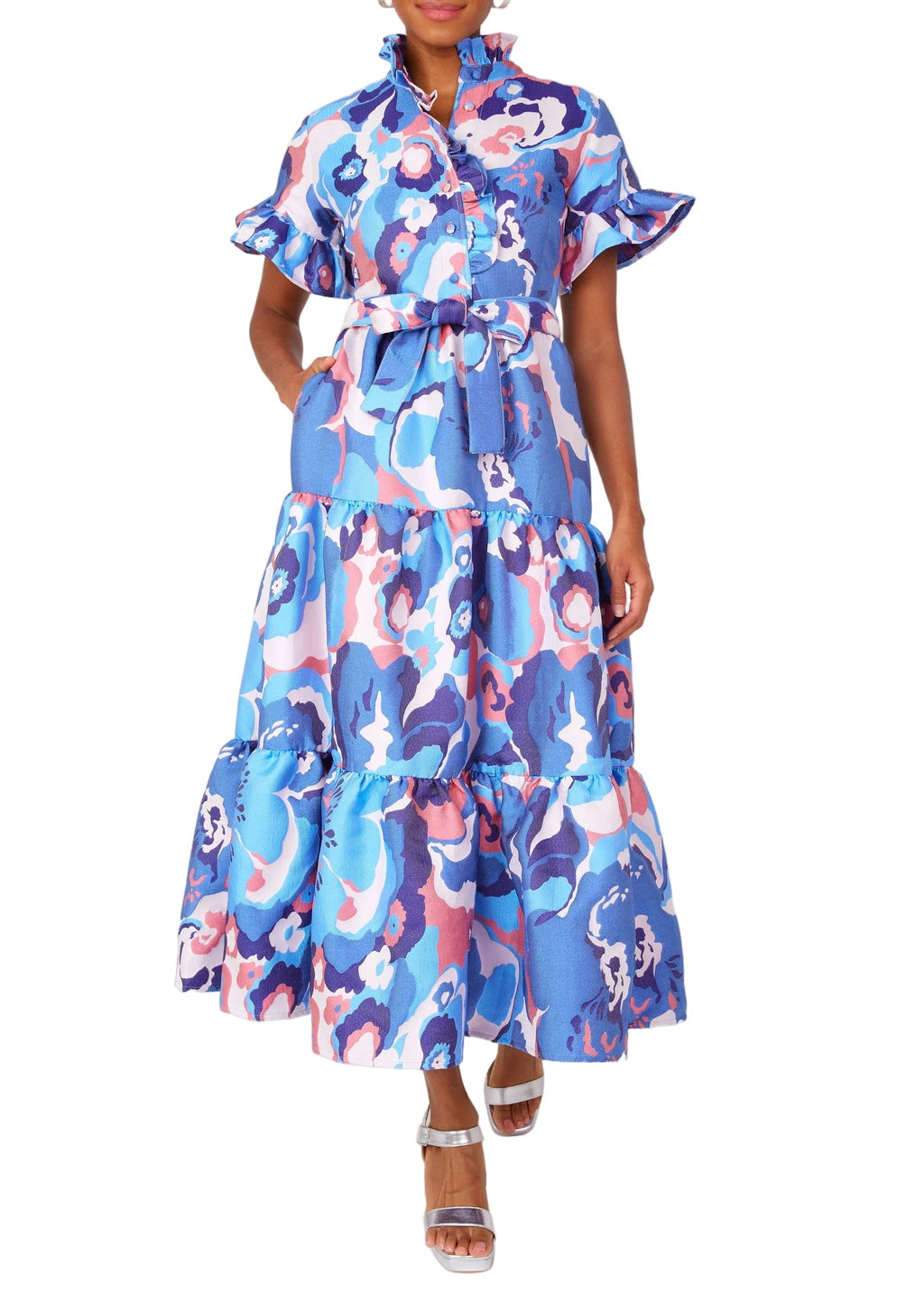 Sadie Maxi Dress Blue Retro Jacquard