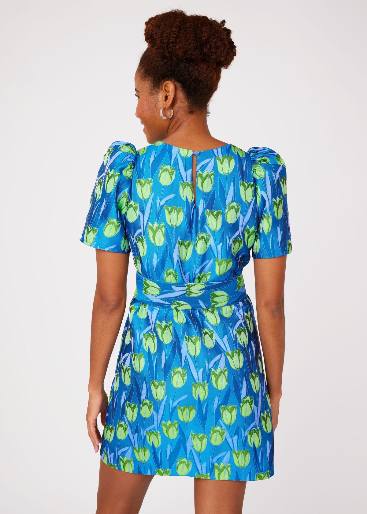 Marty Dress Cobalt Tulip Jacquard