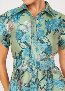 Harper Dress Sage Mum Jacquard