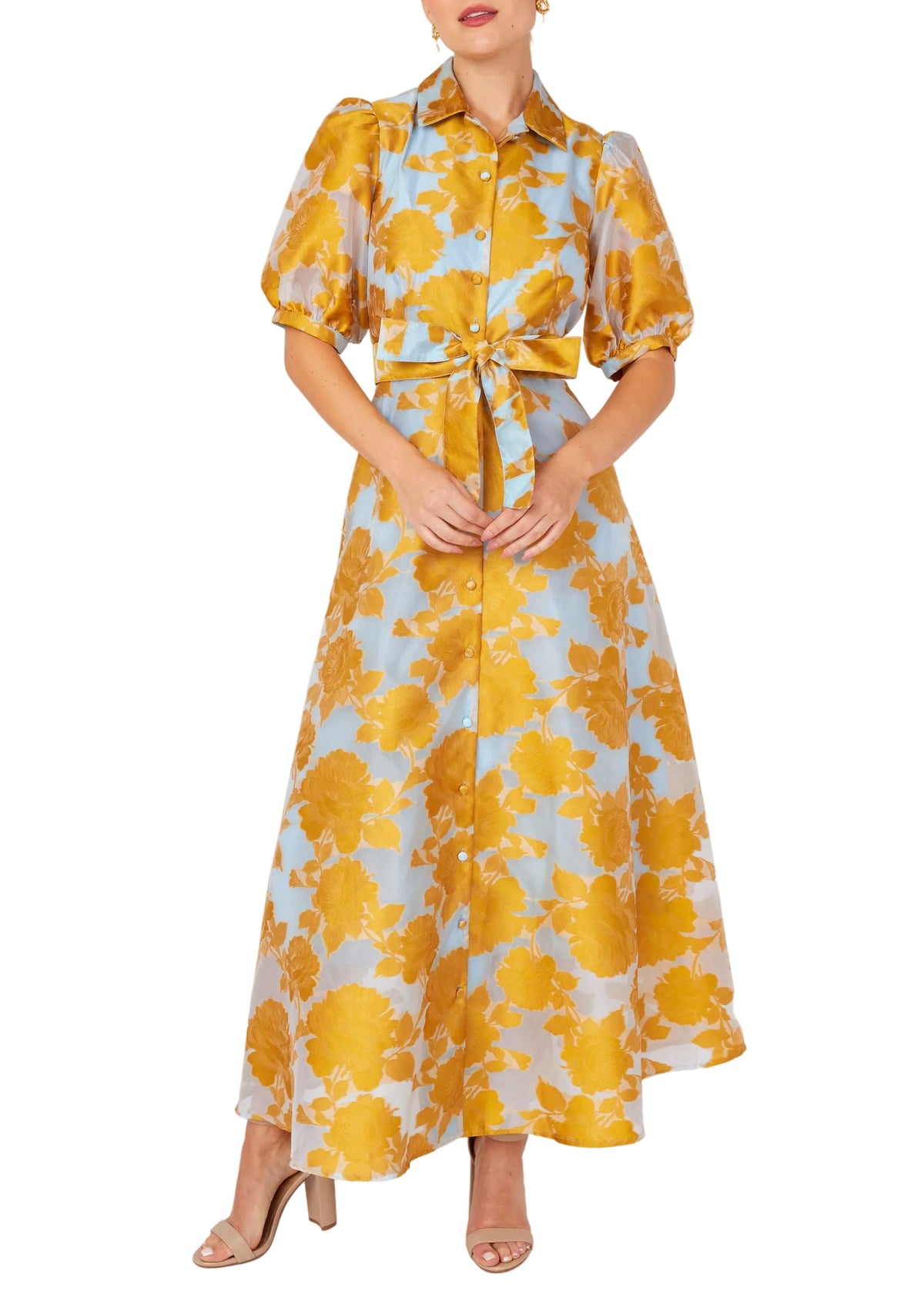 Charlotte Gown Gold Tea Rose Organza