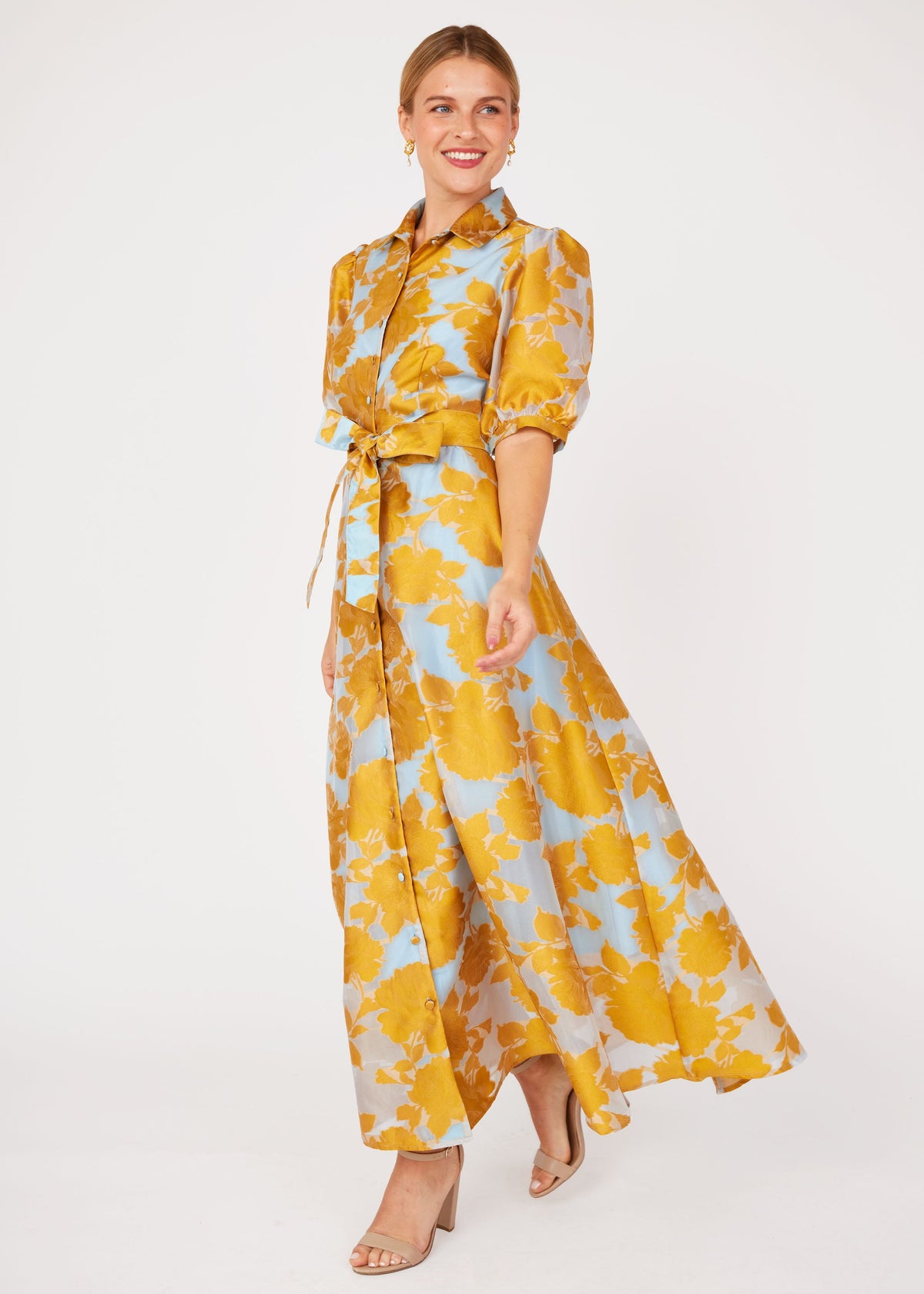 Charlotte Gown Gold Tea Rose Organza