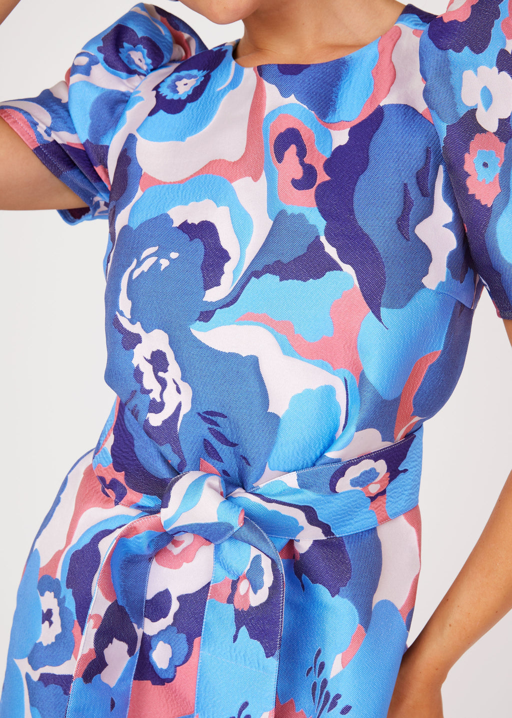 Marty Dress Blue Retro Jacquard