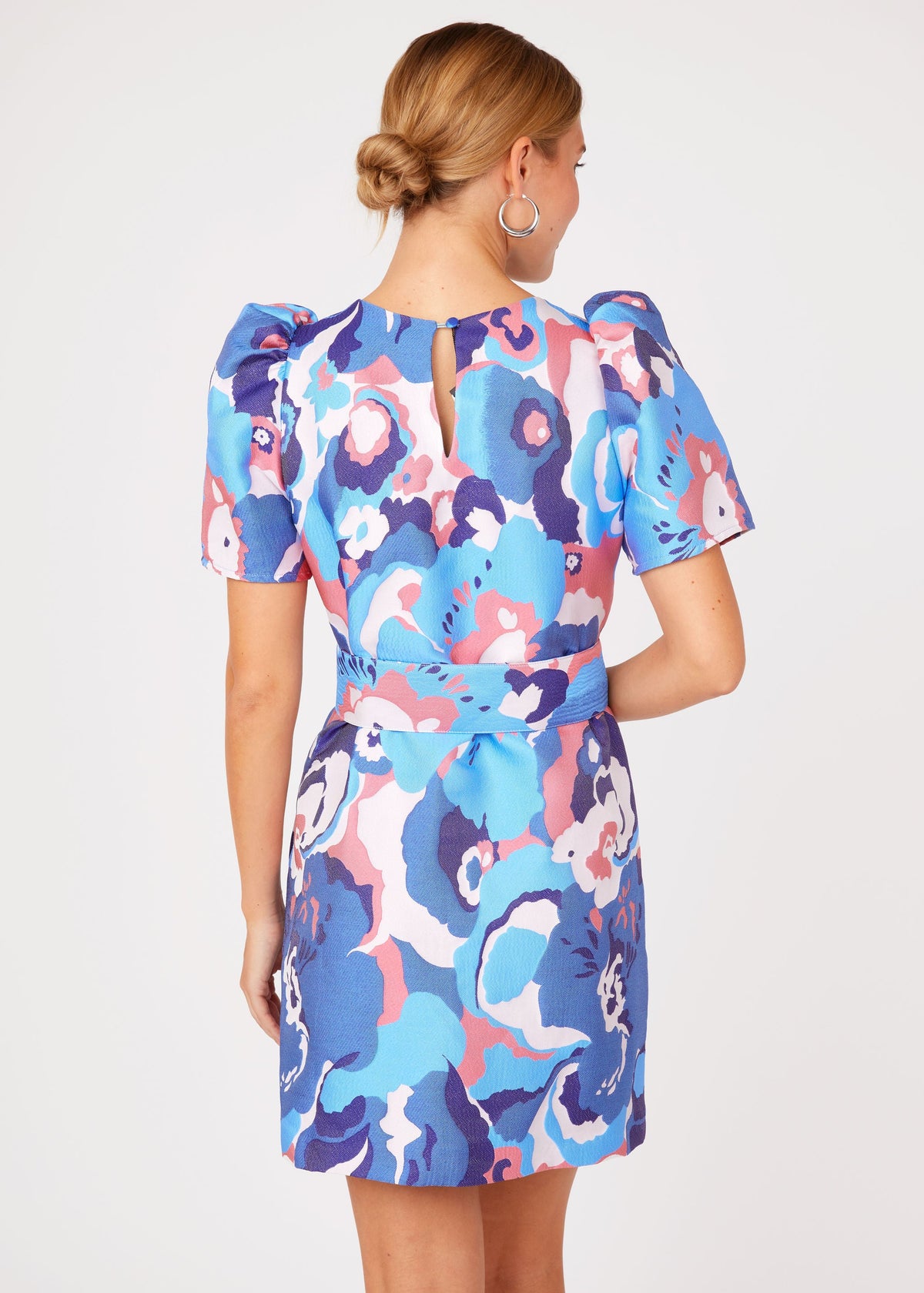 Marty Dress Blue Retro Jacquard