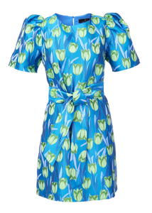 Marty Dress Cobalt Tulip Jacquard