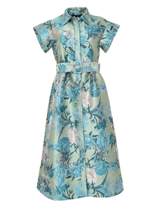 Harper Dress Sage Mum Jacquard