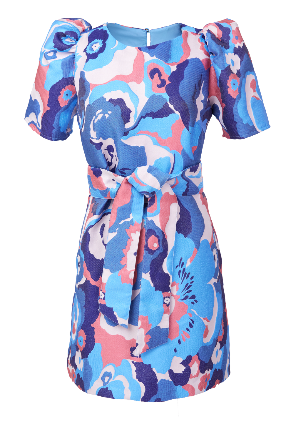 Marty Dress Blue Retro Jacquard
