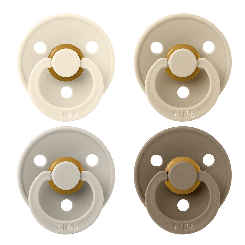 Colour Pacifiers 4 Pack - Ivory/Sand/Vanilla/Dark Oak