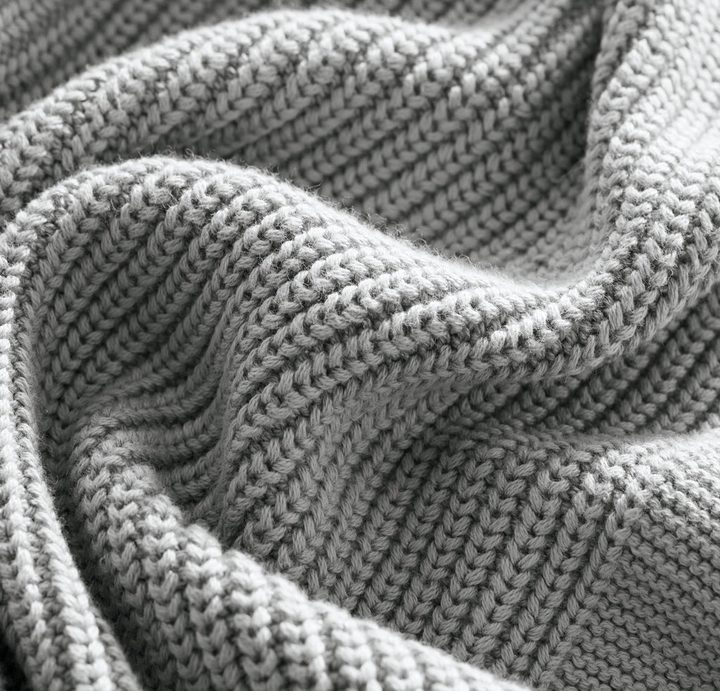 Ribbed Knit Baby Blanket in Shore