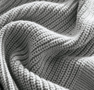 Ribbed Knit Baby Blanket in Shore