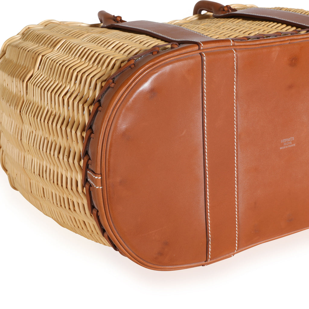 Hermès Fauve Barenia Wicker Osier Garden Party 36