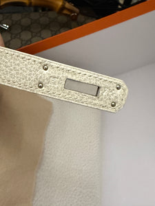 Hermès Gris Perle White Buffalo Skipper Dalmatian Retourne Kelly 35 PHW Handbag ad3