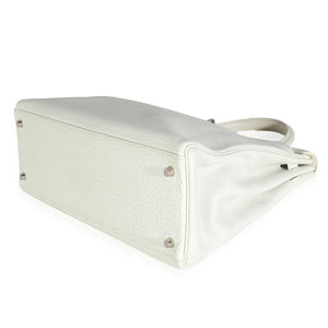 Hermès Gris Perle White Buffalo Skipper Dalmatian Retourne Kelly 35 PHW Handbag clasp