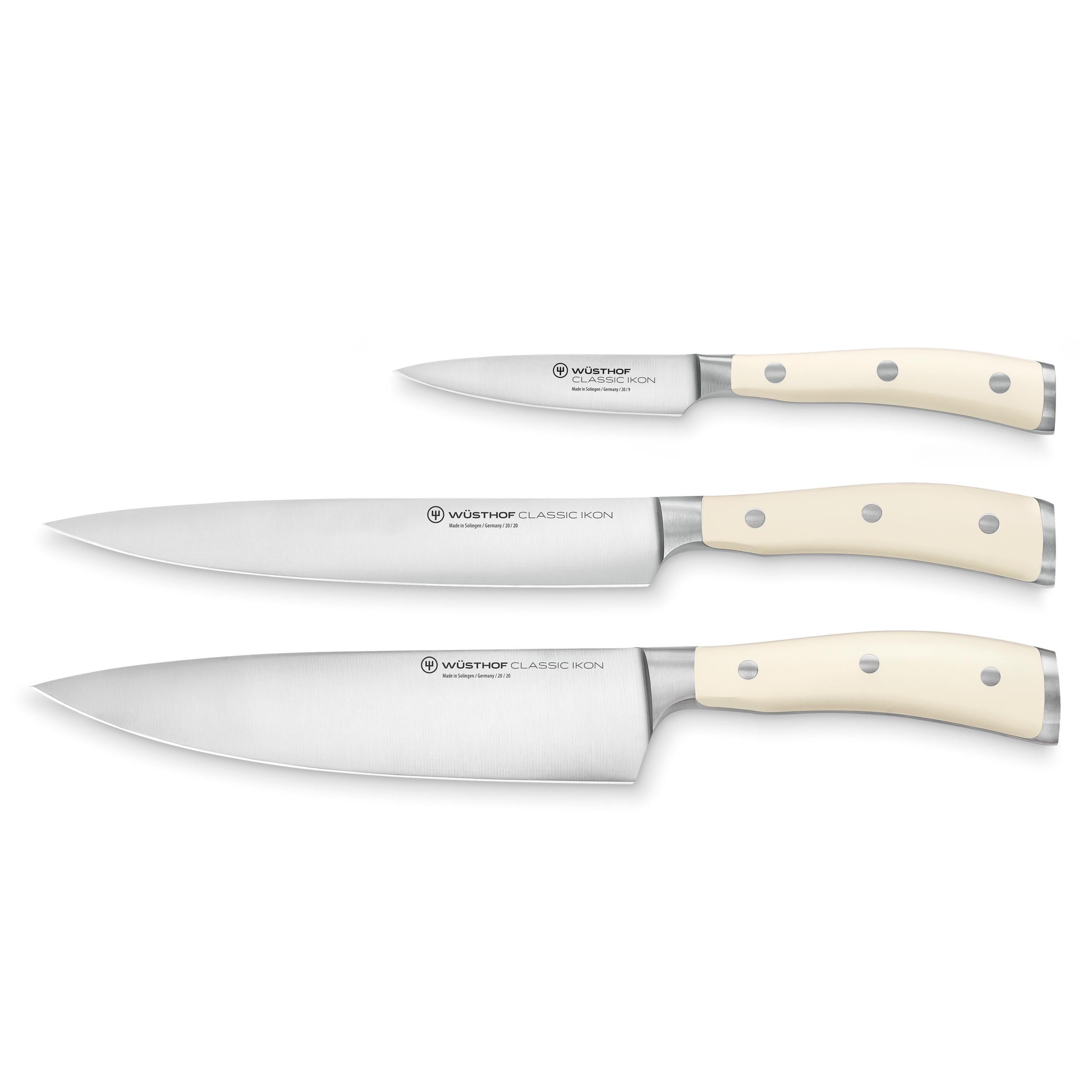 WÜSTHOF Classic Ikon Crème 3-Piece Chef's Knife Set