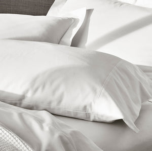 Percale Hemmed Pillowcase Set in White