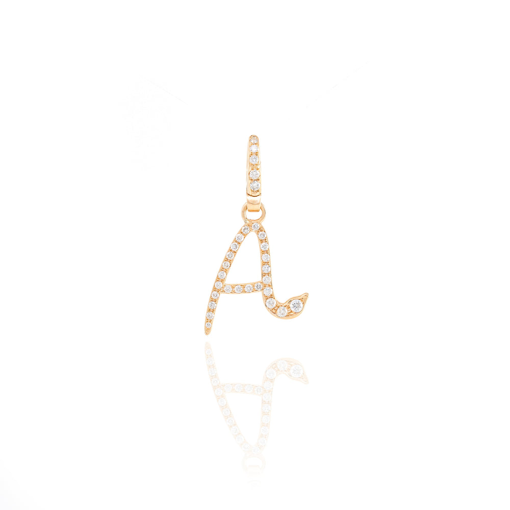 Diamond Snake Initial Charm