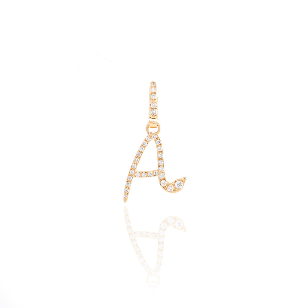 Diamond Snake Initial Charm
