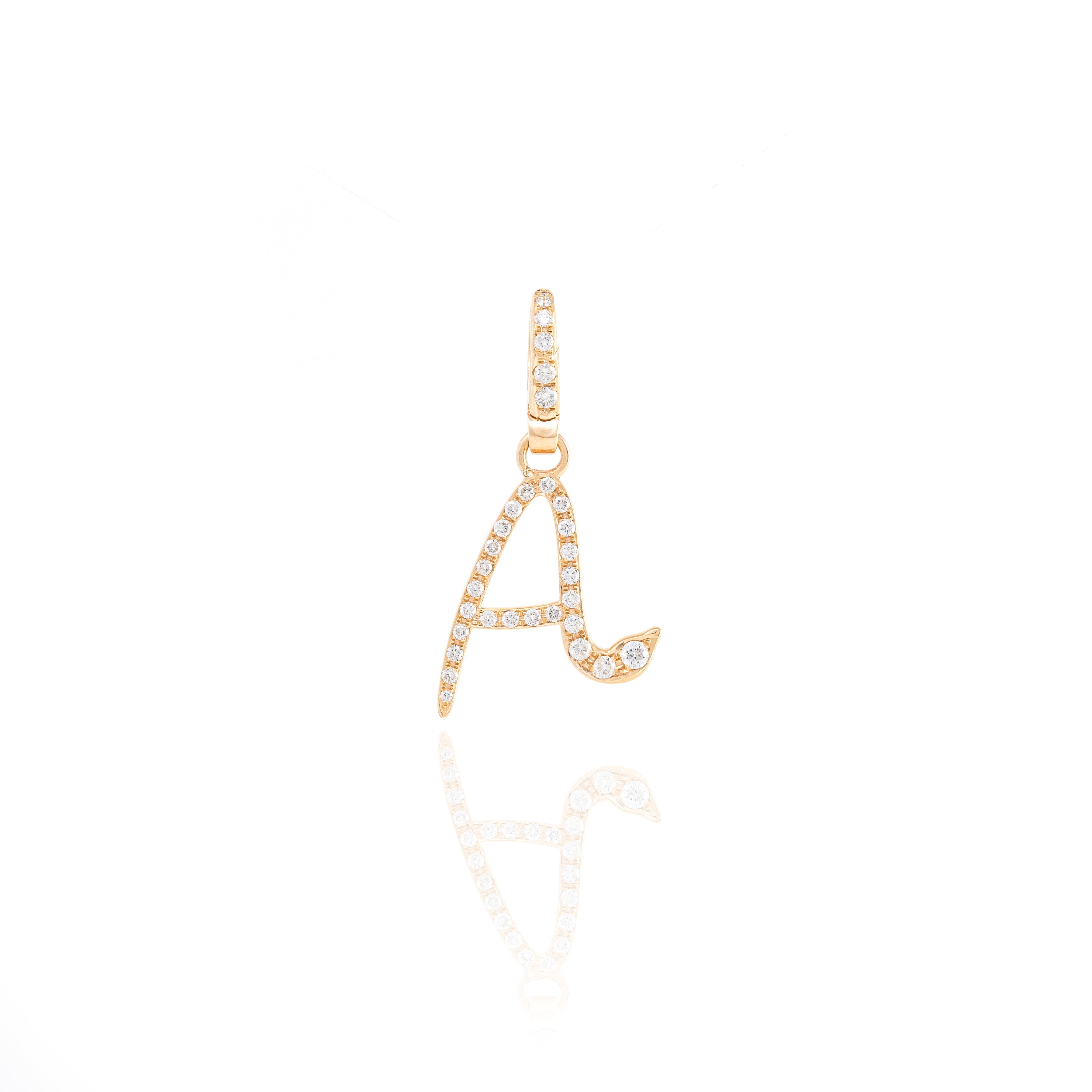 Diamond Snake Initial Charm