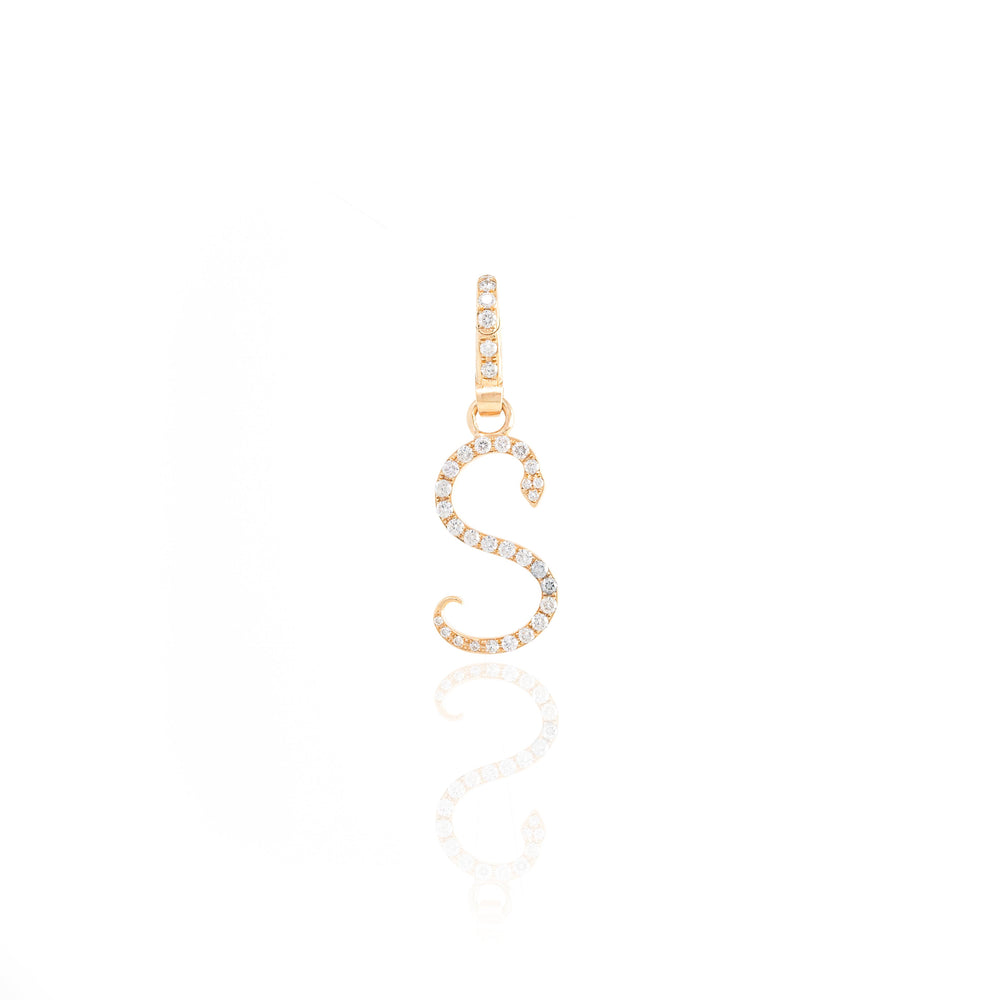 Diamond Snake Initial Charm