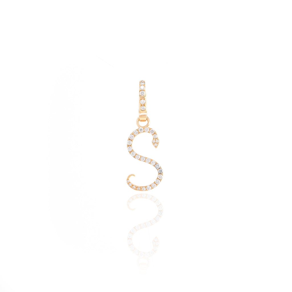 Diamond Snake Initial Charm