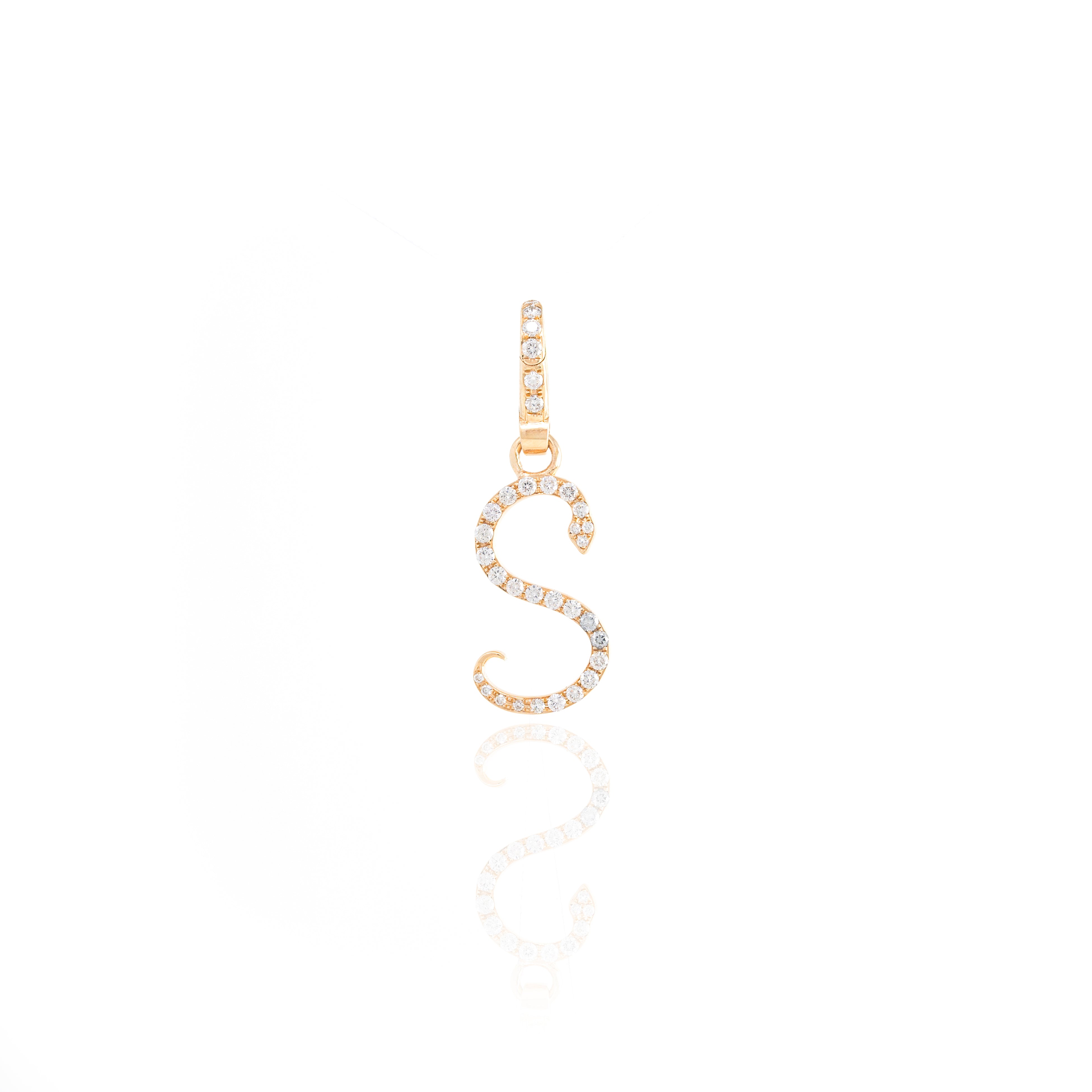 Diamond Snake Initial Charm