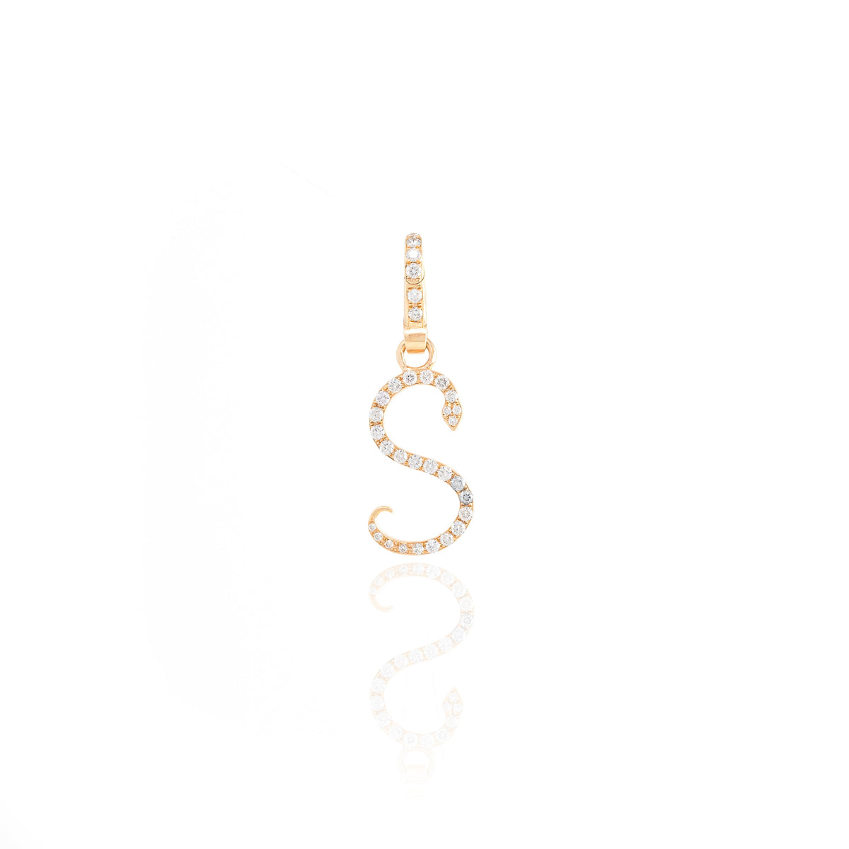 Diamond Snake Initial Charm