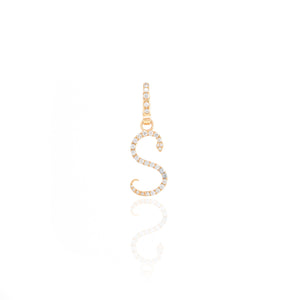 Diamond Snake Initial Charm