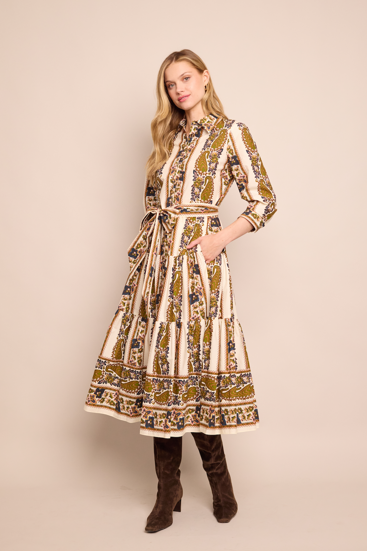 Lolita Dress in Paisley Trail Ivory