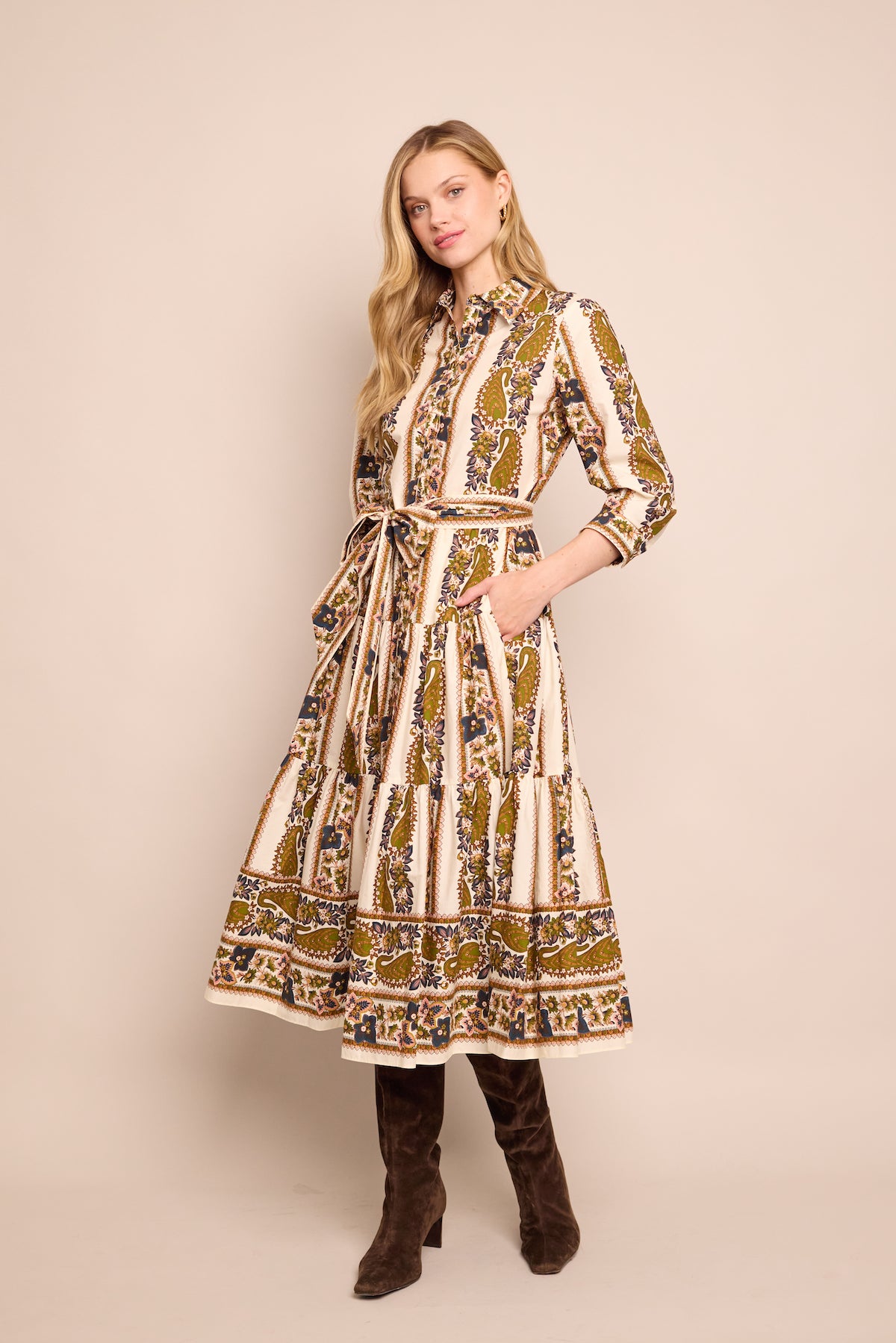 Lolita Dress in Paisley Trail Ivory