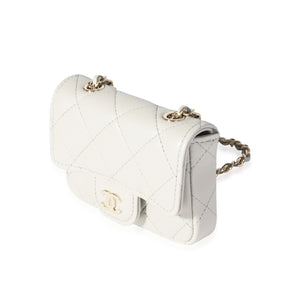 Chanel Grey Quilted Lambskin Mini Chain Belt Bag