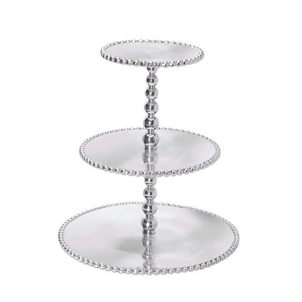 Pearled 3-Tiered Cupcake Server