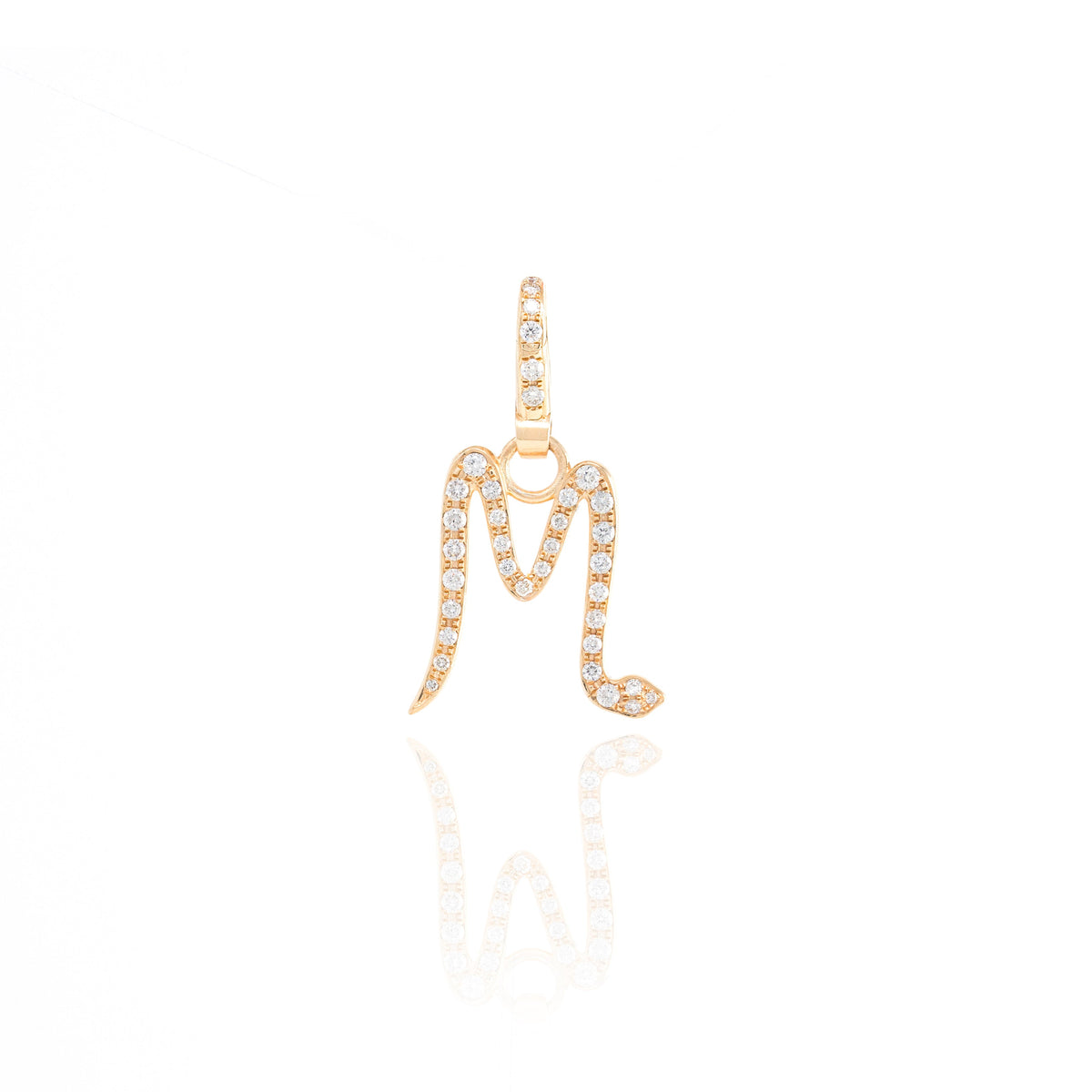 Diamond Snake Initial Charm