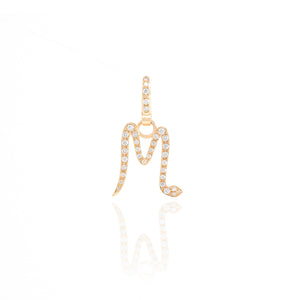 Diamond Snake Initial Charm