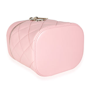 Chanel Light Pink Quilted Lambskin Small Trendy CC Vanity Case Handbag clasp