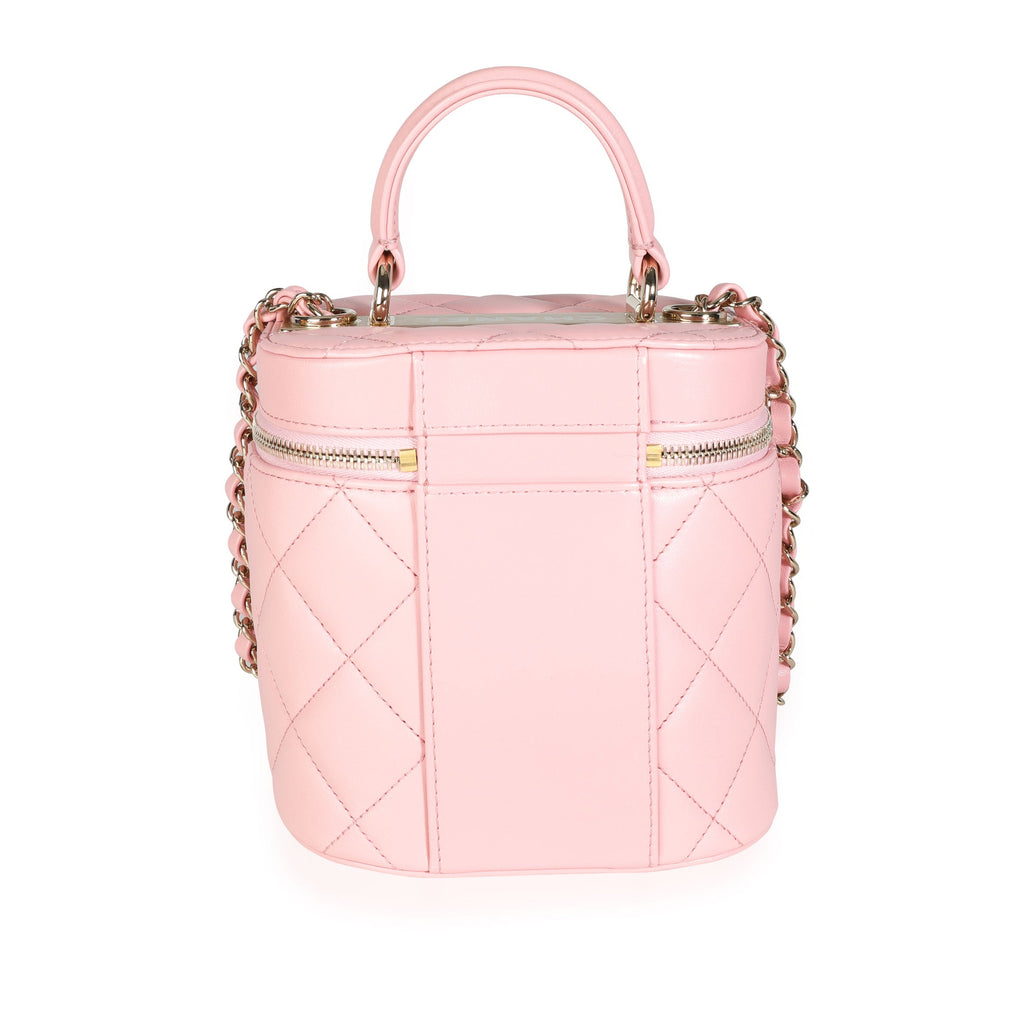 Chanel Light Pink Quilted Lambskin Small Trendy CC Vanity Case Handbag pv