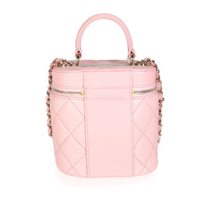 Chanel Light Pink Quilted Lambskin Small Trendy CC Vanity Case Handbag pv