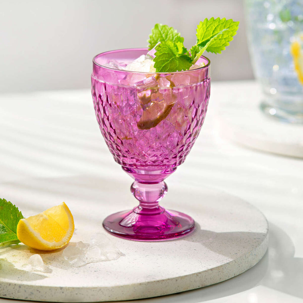 Boston Berry Water Goblet in Berry, Set of 4