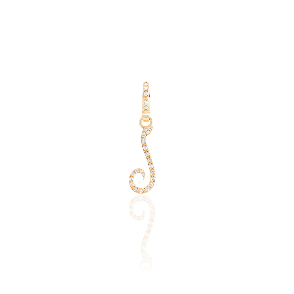 Diamond Snake Initial Charm