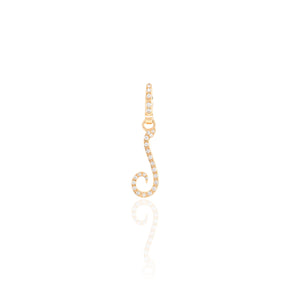 Diamond Snake Initial Charm
