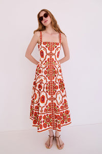 Margarita Dress in Mod Floral Ivory