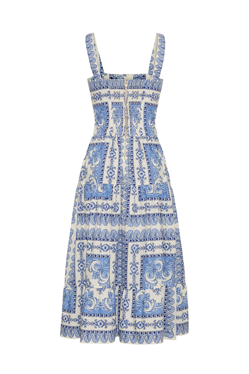 Margarita Dress in Hudson Scarf Sky