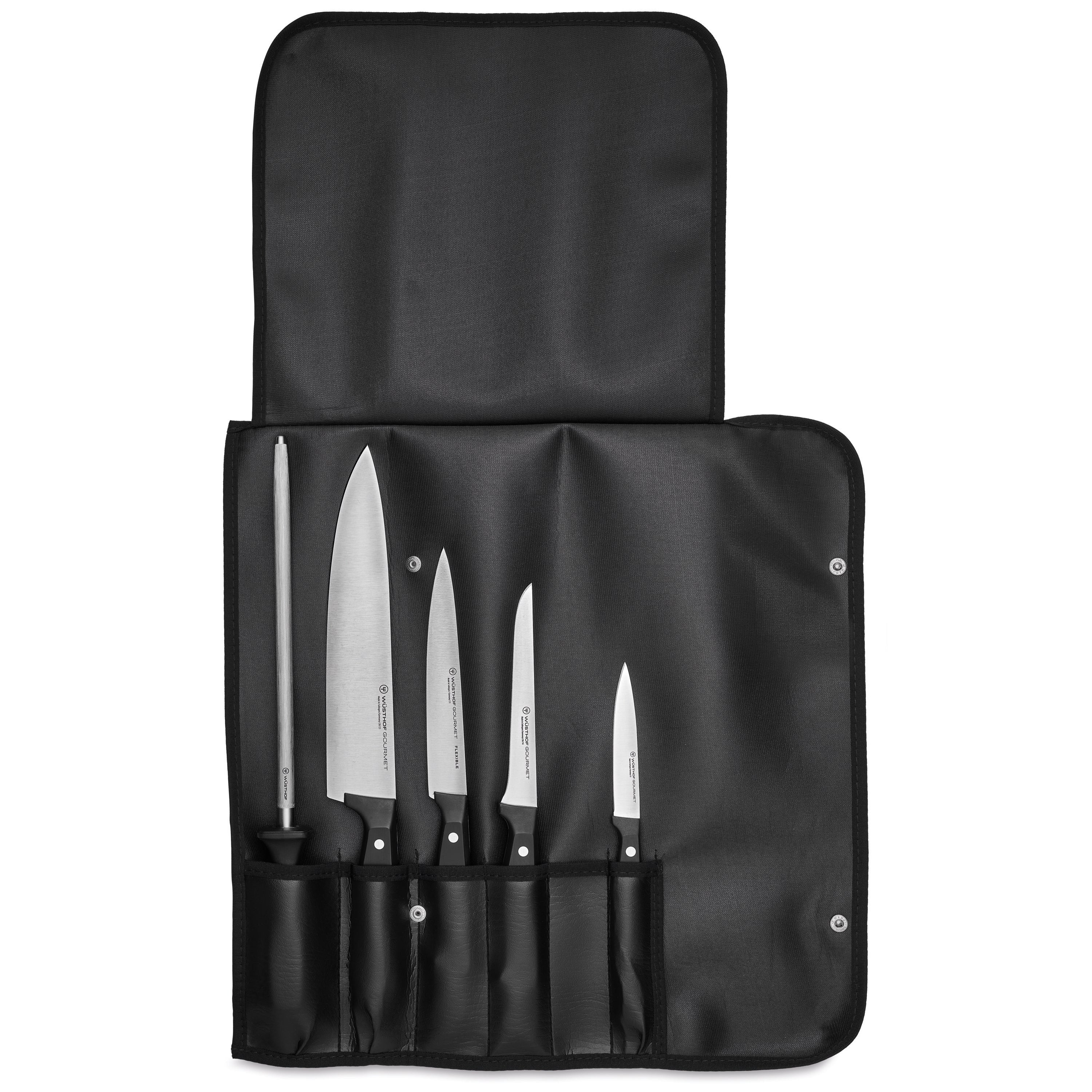 Gourmet Chef's Starter Set with Knife Roll, Set of 6