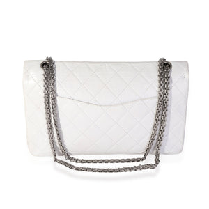 Chanel White Aged Calfskin Quilted 2.55 Reissue 227 Flap Handbag pv