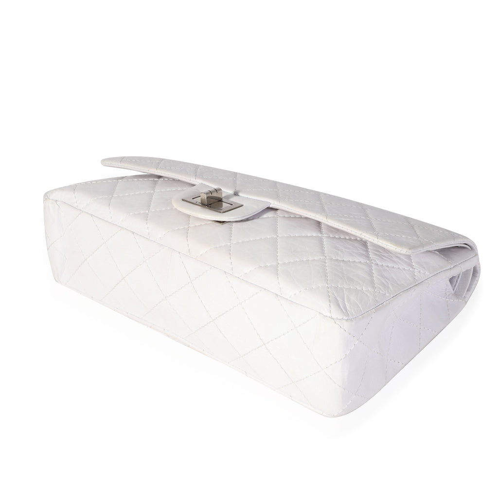 Chanel White Aged Calfskin Quilted 2.55 Reissue 227 Flap Handbag box