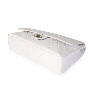 Chanel White Aged Calfskin Quilted 2.55 Reissue 227 Flap Handbag box